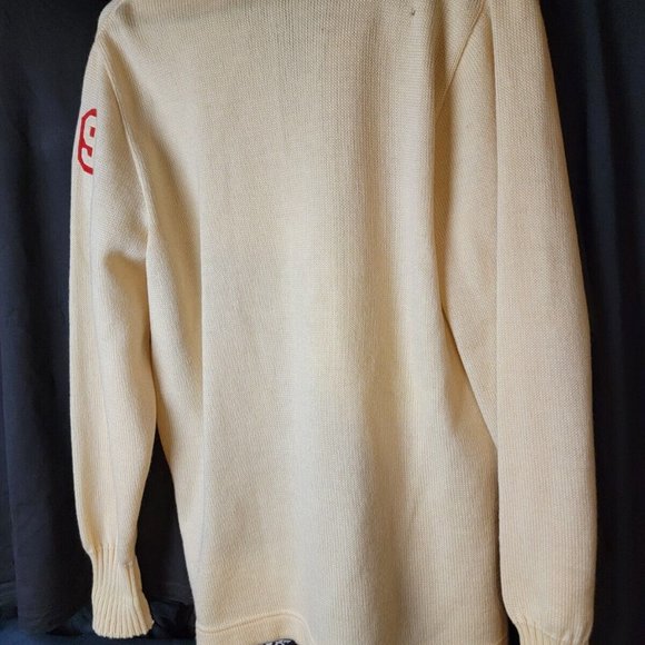 VNTG BLEPP-COOMBS SPORTING GOODS Men's Ivory Long Sleeve Cardigan Sweater Sz 42 - Picture 7 of 9